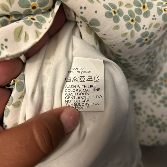 Dazy skirt - white/light green floral ruffle lightweight, fully lined - Picture 8 of 10